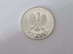 Polonia 200000 Zlotych 1991 -Gen Bryg Leopold Okulicki - Moneda de plata - Imagen 1 de 2
