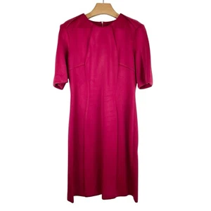 JOSH GOOT Red Dress, Size AU 12, US 6, UK 10, Cherry Cotton Blend Sleeve Pleats - Bild 1 von 19