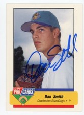 SIGNED BASEBALL CARD AUTO 1994 FLEER PRO CARDS DAN SMITH CHARLESTON RIVERDOGS