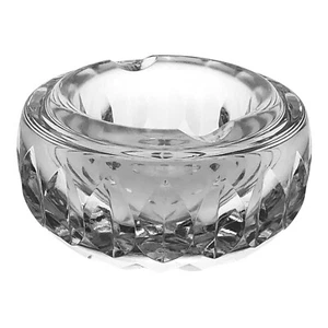 Posacenere per sigarette rotondo in cristallo vetro pesante verticale e tagli starburst 3 pollici - Foto 1 di 8