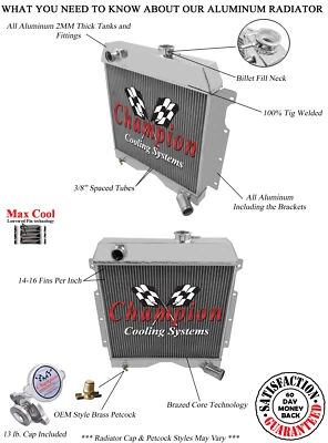 1954 - 64 Willys Truck & Wagon Aluminum 3 Row KR Champion Radiator - Image 1 of 4