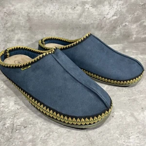 Deer Stags Slipperooz Slippers Men's Size 9 M Blue Faux Suede Contrast Stitching - Picture 1 of 12