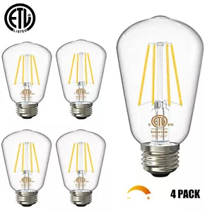 4PCS E26 LED Edison Bulbs 60W Equivalent 2700K Pendant Lamp Wall Sconce Lighting - Picture 1 of 11