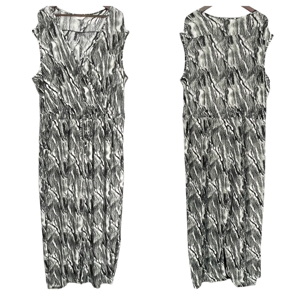 Mono Mlle Gabrielle Mujer Talla 3X Pierna Ancha Verde Blanco Mármol Cruzado Foto 1 de 4