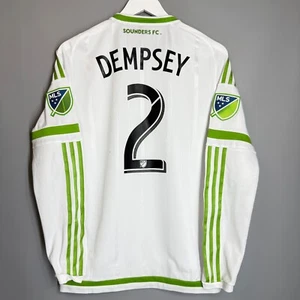 SEATTLE SOUNDERS 2015 AWAY PLAYER ISSUE ADIZERO JERSEY 2 DEMPSEY LONG SLEEVE MLS - Picture 1 of 10