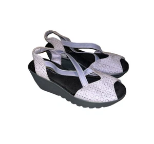 Skechers Lavender Peep-Toe Sling Back Comfort Wedges Parallel Size 7 - Picture 1 of 8
