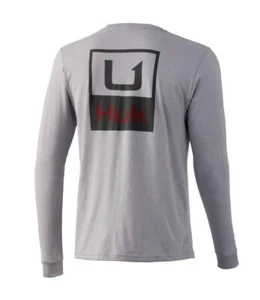 New Men's 2XL HUK Performance Fishing Brand Box Gray Long Sleeve Shirt - Picture 1 of 4