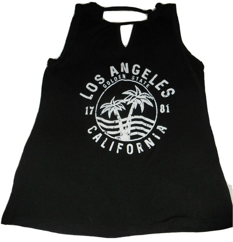 PALM ANGELS NUOVO NUOVO CON ETICHETTE EVER HOTTIE LOS ANGELES CALIFORNIA PALMA GRAFICA NERO TANK DONNA S