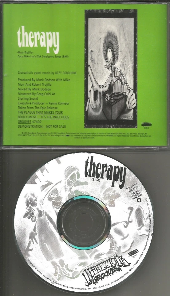 Suicidal tendencies INFECTIOUS GROOVES w/ OZZY OSBOURNE Therapy PROMO CD single  - Image 1 of 1