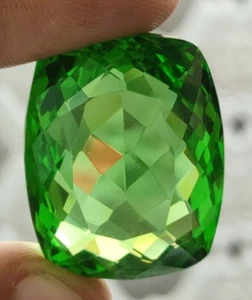 AAA Green Peridot 70.20 Ct. Cushion Cut Faceted Loose Gemstone Gift for Birthday - Picture 1 of 6