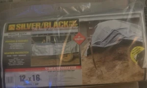 POLY TARP 12x16 SILVER/HEAVY DUTY  WEATHERMASTER DIZE - Picture 1 of 2