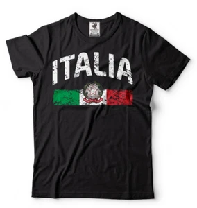 Mens T-shirt Italia Distressed Flag Soccer Fan Italy Italian Pride Heritage Tee - Picture 1 of 5