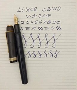 Luxor Grand Visible Celluloid Fountain Pen 14K F Nib RARE Vintage D.R.P. a - Picture 1 of 17