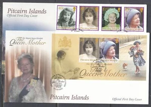 Pitcairn Is. Scott 561-5 FDC - Queen Mother, Memorial Issue - Bild 1 von 1