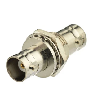 BNC Female Jack to Female with nut bulkhead straight RF Coax Adapter Connector - Picture 1 of 3