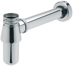 Traditioneller Becken Flaschenabschluss 30 cm Wandrohr Messing verchromt - Bild 1 von 1