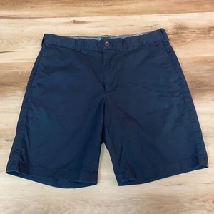 Pantalones Cortos J Crew Para Hombre 33 Frente Plano Azul Marino Elástico Chino 9" - Imagen 1 de 7