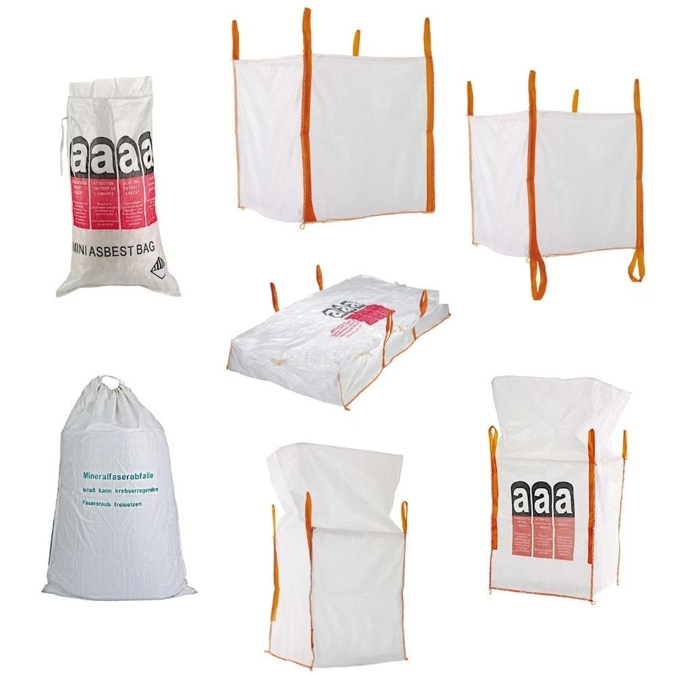 BONI-SHOP® BIG BAG Asbest Mineral Säcke Transportsack big bag 1000/1500kg Plattenbag mini