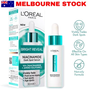 L'Oreal Paris Bright Reveal Niacinamide Dark Spot Serum Post-Acne Marks 30ml - Picture 1 of 8
