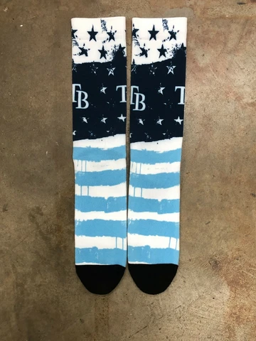 New! Tampa Bay Rays Stars N' Bars Flag Crew Socks Mens Large Fits Size 6-12 MLB Cover