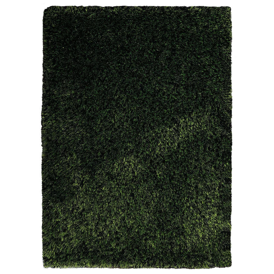 Eco-Friendly Hand Tufted Shag Polyester Area Rug Solid Green BBH Homes BBK00108 - Image 1 of 1