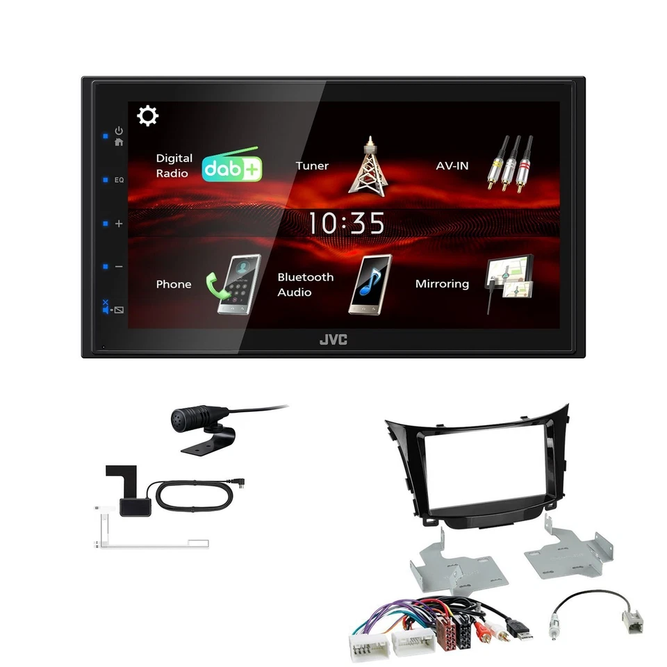 JVC KW-M180DBT 2DIN DAB+ Autoradio für Hyundai i30 ohne OEM Navi - Bild 1 von 4