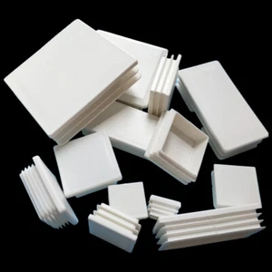 White Square Plastic Blanking End Caps Tube Pipe Inserts Plug Bung Box Section - Picture 1 of 8