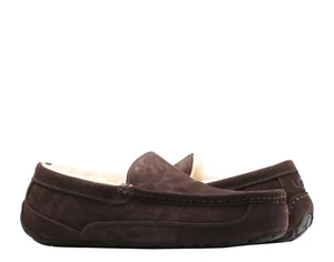 UGG Ascot 1101110-ESP Slippers Men's Espresso Suede Sheepskin Slip On Moccasin - Picture 1 of 15