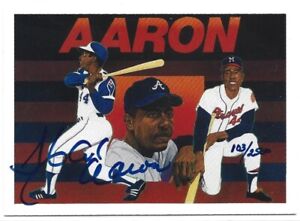 1991 Upper Deck Hank Aaron Baseball Heroes On Card Auto #d 103/2500 Braves HOF