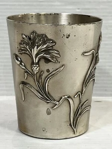 TIMBALE ARGENT MASSIF POICON MINERVE ART  NOUVEAU FRENCH SILVER GOBLET 1900 - Picture 1 of 10