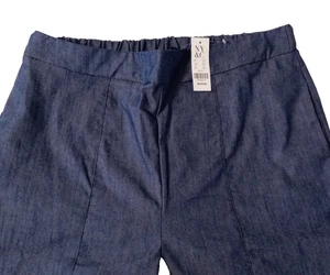Neu NY & Co Chambray Denim Hose Gr. M elastischer Bund geknittertes Laufbein gebraucht, in einwandfreiem Zustand - Bild 1 von 12