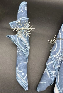 Bankett Serviettenhalter Schneeflocke/Schneeflocke Serviettenring Halter Weihnachten Set - Bild 1 von 4