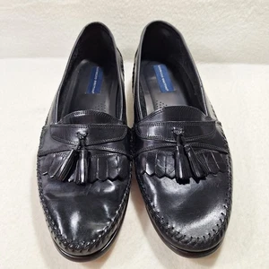 Giorgio Brutini Herrenschuhe 13 D Schwarz Leder Elegant Halbschuhe Schuhe Quasten - Bild 1 von 12