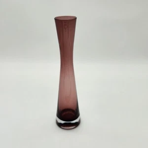 Purple Bud Vase Clear Bottom Quality Glass 8" Tall - Picture 1 of 8