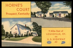 Postcard Horne's Court Tourist Court, Prospect, KY - Picture 1 of 2