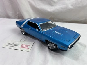 1/24  FRANKLIN MINT 1971 Plymouth Road Runner 440 6 Pack Blue *NO BOX - Picture 1 of 12