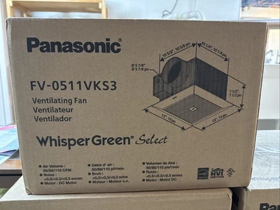 Panasonic FV-0511VKS3 WhisperGreen Select 30-110 CFM Exhaust Fan w/Multi-Speed - Image 1 of 4
