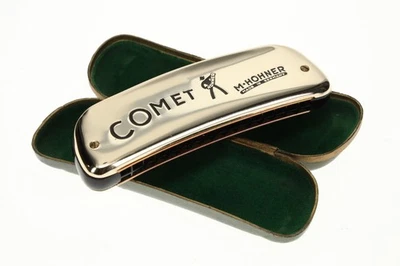 Hohner Comet "32" Llave G - 2503 Armónica Peine Negro Estuche Esmeralda Hecho en Alemania Foto 1 de 4