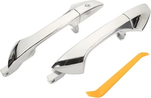 2PCS Chrome Front Door Handle Keyhole Replaces W/ Pry Plate Fits 08-12 Accord - Foto 1 di 7