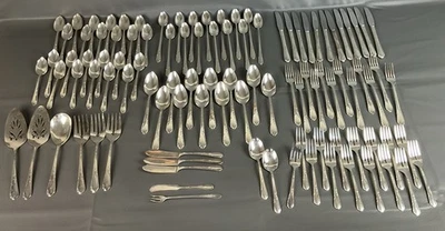 WM A Rogers AI Plus Oneida  Flatware 100 pieces  Fork Spoon Serving - Image 1 of 4