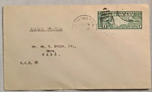 FDC Sc # C9 - 20c Airmail & Special Delivery - D.C. To Ware, Mass - 1/25/27 j - Picture 1 of 2