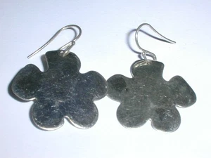 ALL IS PRETTY" ANDY WARHOL FOUNDATION STERLING RLM FLOWER DANGLE EARRINGS! - Picture 1 of 3