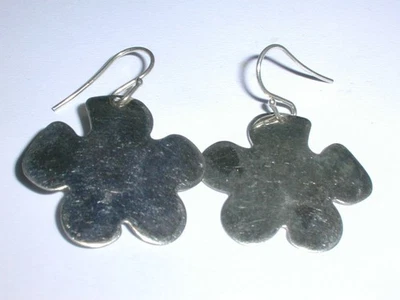 ALL IS PRETTY" ANDY WARHOL FOUNDATION STERLING RLM FLOWER DANGLE EARRINGS! - Image 1 of 3