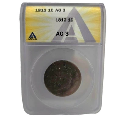 1812 1C Classic Head Large Cent ANACS Fair 2 | FA - Image 1 of 4