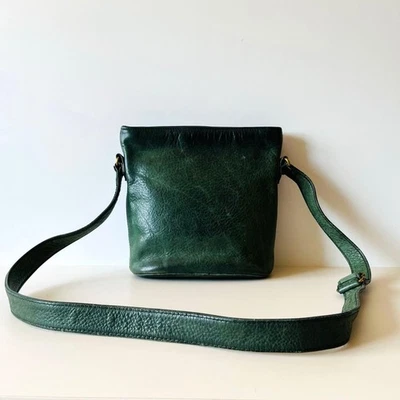 Bolso de Hombro Coach Vintage Cuero Verde Nubuck Usado Raro Foto 1 de 4