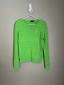 Ralph Lauren Womens Cable Knit Sweater Size M Green - Picture 1 of 5