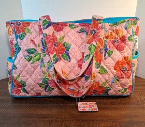 De Colección Nuevo Bolso de Mano Paul Brent Estampado de Hibisco Playa Cremallera Bolso de Lona Sol y Arena Nuevo con Etiquetas - Imagen 1 de 11