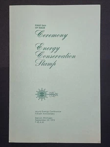 1974 Energy Conservation 10-Cent First Day Ceremony Program Sc# 1547 - Picture 1 of 3