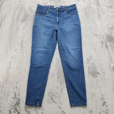 Everlane 牛仔裤女式 29 蓝色曲线高腰紧身裁剪踝弹力牛仔布 — 第 1/4 张图片