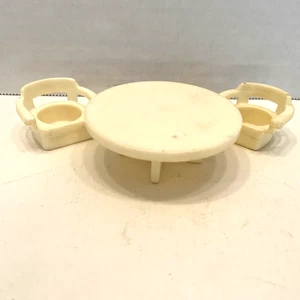 Vintage Fisher Price Little People weißer Tisch & 2 Kapitänsstühle - Bild 1 von 5